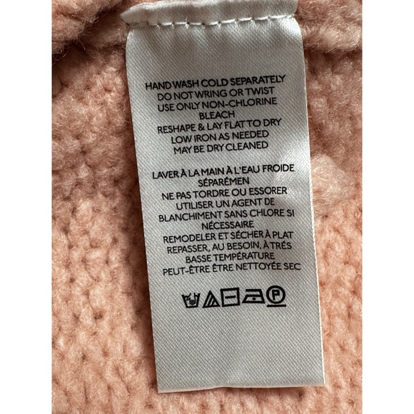 Anthropologie Cropped Chunky Knit Sweater – Size XS Peach / Blush Pink - Picture 5 of 8